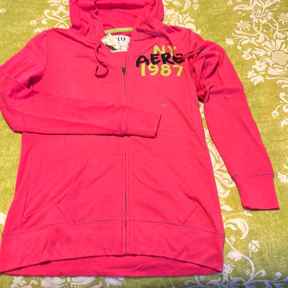 Aeropostale Women's Hoodie Sweatshirt Full Zip Size S Pink